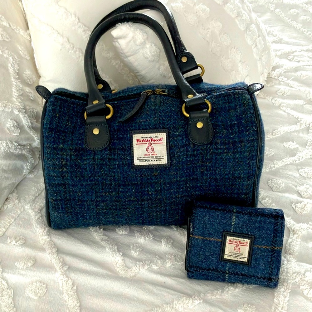 Blue Harris Tweed Purse 👜 and Wallet